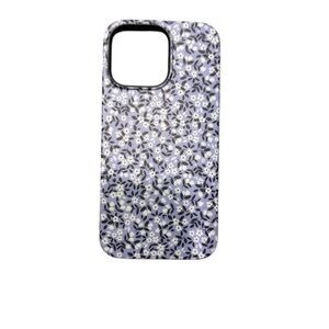 Floral Pattern Phone Case - Blue for iPhone 15 Pro Max
